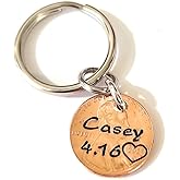 Tucker's Trinkets And Treasures Personalized Anniversary Year Penny Key Chain, Anniversary Date, Name, Initials, Personalized