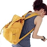 AutoM Yellow Color Women Ladys Fashion Korean Style Girl New Leisure Canvas Shoulder Bag Backpack