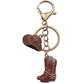 Cute Cowboy Key chain for Men Women, Cowboy Hat and Cowboy Boots Key Ring, Creative Handmade Jewelry for Western Jewelry Lover