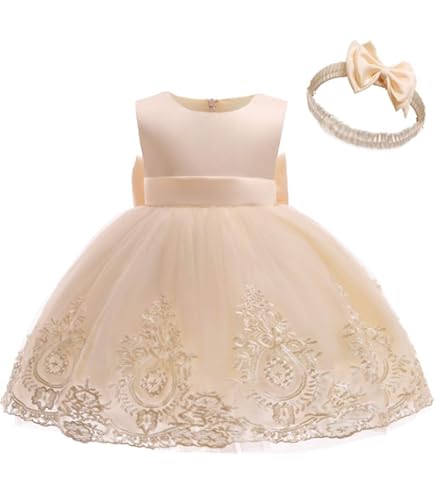 Amazon.com: with Dress Tutu Gown Baby Dress Bowknot Girl Party Lace Toddler  Headwear Pageant Girls Girls (Gold, 12-18 Months): Clothing, Shoes & Jewelry