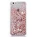 Urberry Iphone 7 Case,Running Glitter Cover, Sparkle Love Heart, Creative Design Flowing Liquid Floating Luxury Bling Glitter Sparkle Hard Case for 4.7 inch iPhone 7 with a Screen Protector