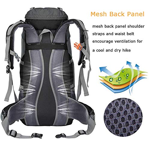 Hiking Backpack 50L Waterproof Camping Backpack with Rain Cover for Travel