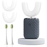 Ultrasonic Automatic Electric Toothbrush for Adults- U Shaped (Deep Blue) | self Brushing Toothbrush, 360&deg; Mouth Cleaning, 5 Modes for Whitening, IPX7 Waterproof Rechargeable