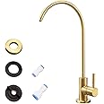 Water Filter Faucet,Drinking Water Faucet Fits Reverse Osmosis and Water Filtration System for Kitchen Bar Sink Faucet in Non-Air Gap SUS304 Stainless Modern Brushed Zirconium PVD Lead-Free