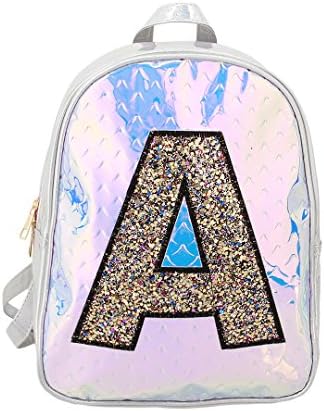 Segreto Women Silver Hologram Holographic PU Shoulder Bag Satchel Backpack School Bag