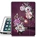 Hocase iPad 6th/5th Generation Case, Trifold Folio Smart Case with Apple Pencil Holder, Auto Sleep/Wake Feature, Soft TPU Back Cover for iPad A1893/A1954/A1822/A1823 - Royal Purple/White Flowers primary