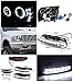 Spec-D Tuning Black Halo Projector Headlights w/LED Bumper Fog Lamp Compatible with Ford F250 F350 F450 F550 Left + Right Pair Headlamps Assembly
