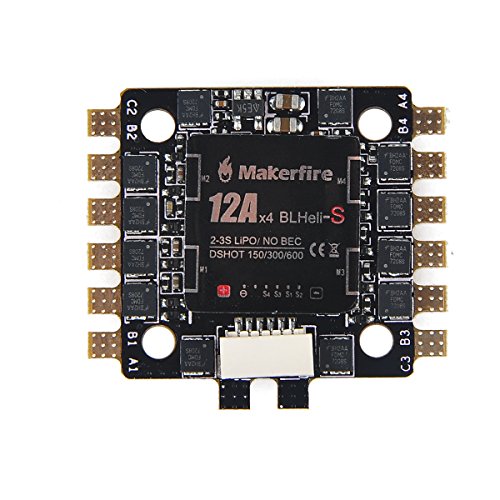 BLHeli-S 4-in-1 12A ESC Electric Speed Controller 2-3s LiPo Support Dshot 150/300/600 for FPV Racing Drone Multirotor