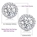 925 Sterling Silver Round Cubic Zirconia Halo Stud Earrings for Women