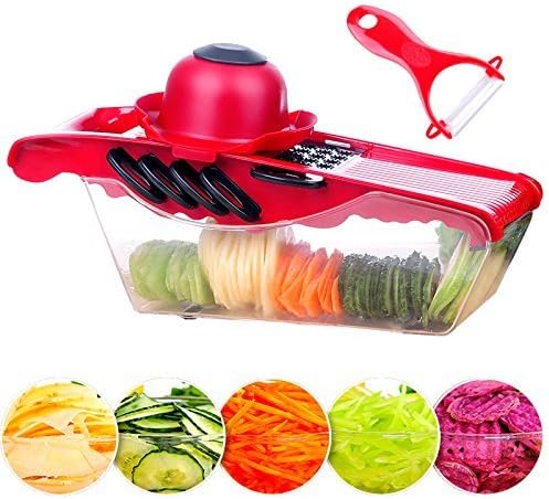 AYBO 5 in 1 Vegetable Slicer Chopper,Multi Function Slicer and Vegetable Chopper,Vegetable Peeler,Julienne Peeler With hand protector