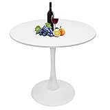 Howhio White Round Dining Table, 24 Inches Tulip
