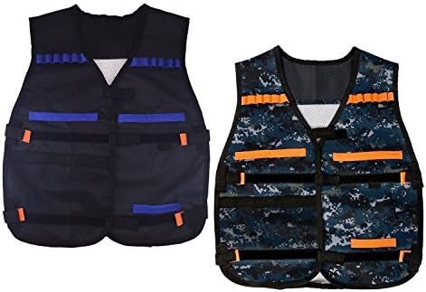 BOROLA Tactical Vest Compatible for Nerf N-Strike Elite Series (Black +Camouflage )