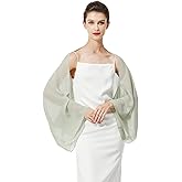 BEAUTELICATE Bridal Wedding Chiffon Shawl Shrug with Arm Hole Bridesmaid Cover Up Evening Party Summer Shawl