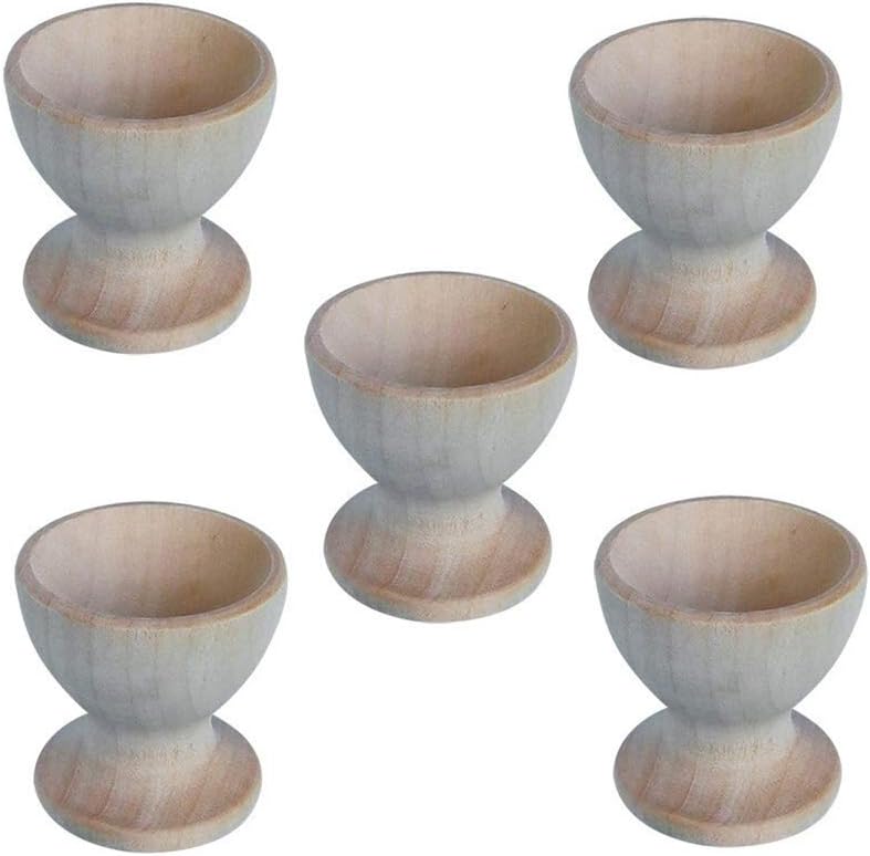 Egg Cooker 5PCS Wooden Eggcup Egg Holder Cup Poacher Eggs Holder Cook