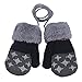 DZT1968® 1 Pair Winter Baby Cute Thick Gloves Mittens With String (0-12 Months) (Dark Grey)
