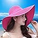 30th floor Women's Summer Wide Brim Beach Hats Sexy Chapeau Large Floppy Sun Caps (Fuchsia)