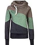 Huafeiwude Women's Thick Fleece Hooded Funnel Neck Sweatshirt Pullover Hoodie