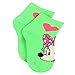 Minnie Mouse Toddler Girls 6 pack Socks (4-6 Toddler (Shoe: 7-10), Neon Hearts Quarter)