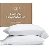 Coop Home Goods Comphy SoftSpa Pillowcase Set of 2, White Super Soft Pillow Cases Queen, Pillow Cases, Luxury Spa, Breathable, Hotel Quality Pillow Cases