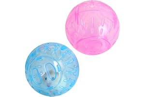 FANSOFTIKS 2Pcs Hamster Balls Dwarf Hamster Exercise Balls Running Wheel Gerbil Toys, Small Animals, Small Pet Supplies(Blue and Pink)