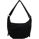 Crossbody Nylon Crescent Bag for Women - Lightweight Small Hobo With 2 Pack Inner Dumpling Bag - Casual