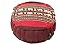 Kapok Dreams Zafu Round Meditation Cushion 100% Kapok, Red Elephants Thai Design Pillow