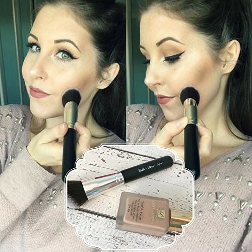 Foundation Brush Angled Kabuki for Contouring And Applying Liquid Powder and Cream