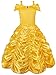 JerrisApparel Princess Belle Off Shoulder Layered Costume Dress Little Girl (7 Years, Yellow)