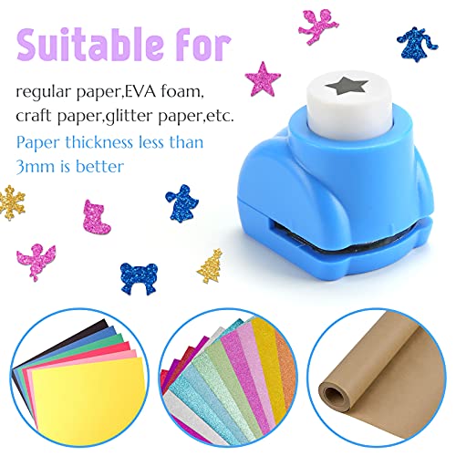 LoveInUSA Christmas Shapes Hole Punch Set, 10PCS Kids Mini Paper Craft Punches Decorative Christmas Tree Snowflake Hole Puncher for Crafting Scrapbook Nail Designs