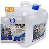 WaterStorageCube BPA-Free Collapsible Water Container 5.3 Gallon with Spigot, Camping Water Storage Carrier Jug for Outdoors Hiking Hurricane Emergency, Foldable Portable FDA Water Canteen (1-Pack)