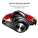 Bluetooth Headphones Over Ear, Hi-Fi Stereo Wireless Headset, Foldable, Soft Memory-Protein Earmuffs, w/Built-in Mic and Wired Mode for PC/Cell Phones/TV (Red with Case)thumb 2