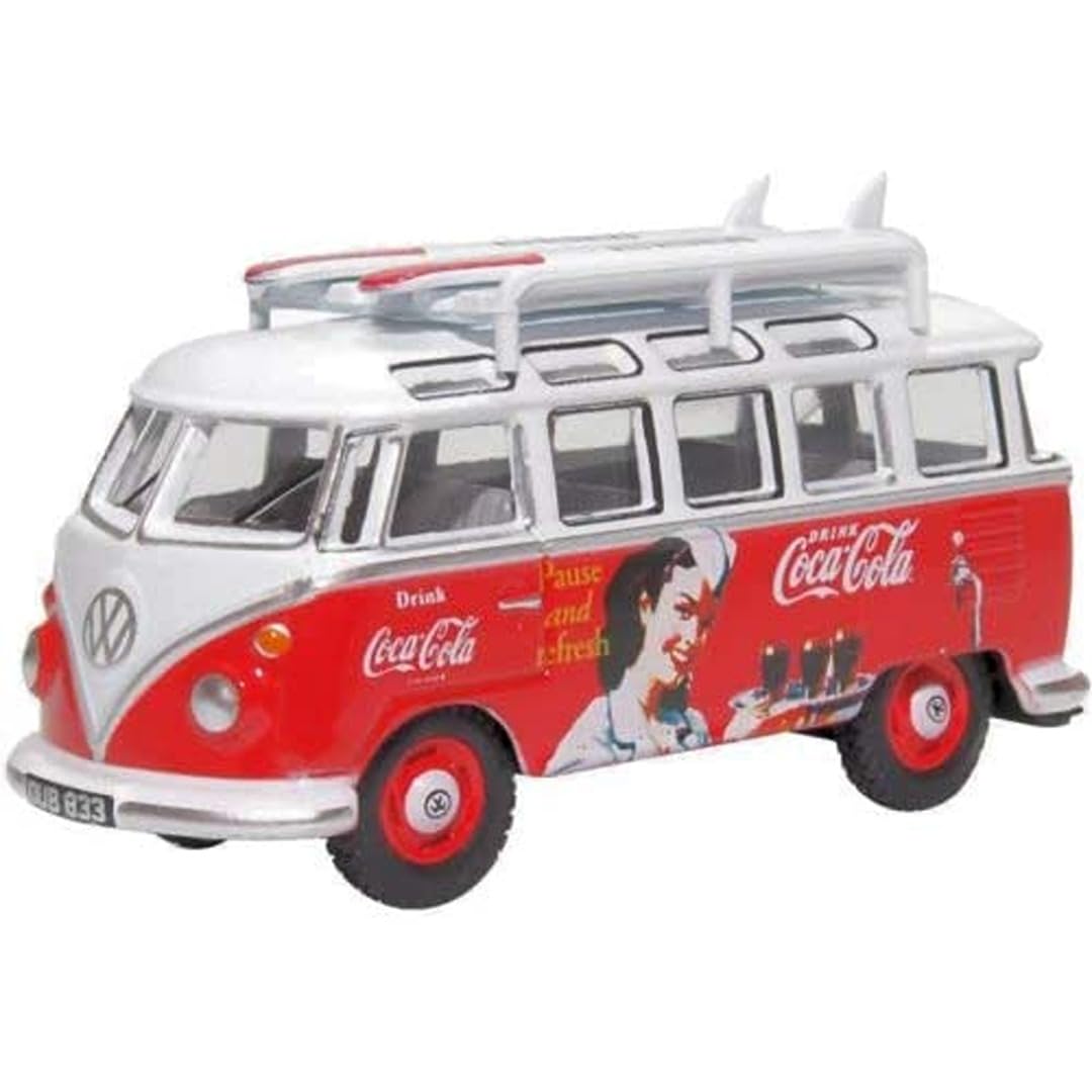 Oxford Diecast Vw T1 Bus And Surfboards Coca Cola