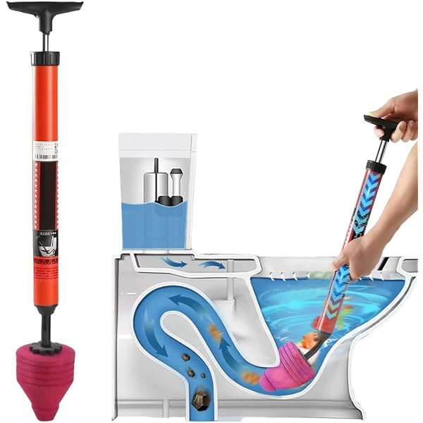 High-Pressure Toilet Unblocker Plunger Kit - 304 Stainless Steel, For Sinks, Drains & Showers With Pressure Gauge - View #6