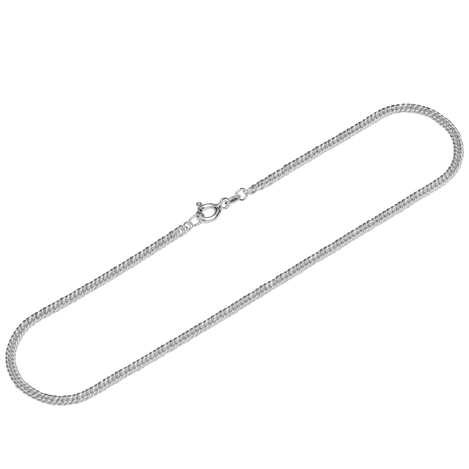 NKlaus anklet 925 sterling silver 26cm double curb chain round ladies bangle chain 12546