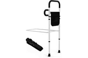 ZOLIQUEX Bed Rails for Elderly Adults Safety - Adjustable Bed Assist Rails for Full Size, Portable Bed Cane for Seniors With Storage Pocket, Hold Up to 330 Lbs, Easy Setup, Bedside Safety and Stability