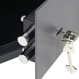 HMF 49204-11 Tresor passend für Laptop und Ordner, Möbeltresor Doppelbartschloss, 45,0 x 25,0 x 36,5 cm , anthrazit – Bild 7