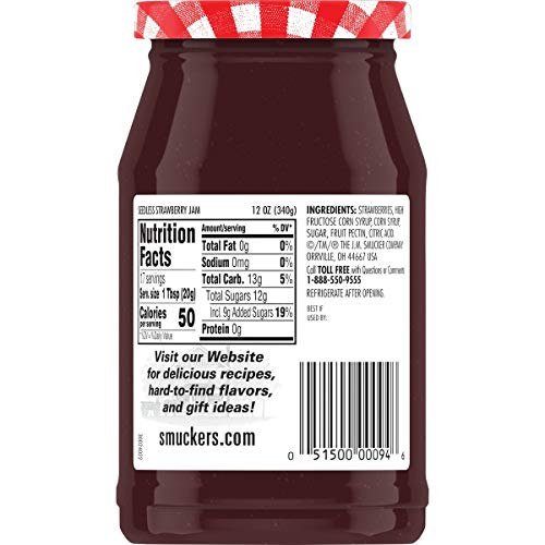 Smucker's Seedless Strawberry Jam, 12 Ounces (Pack of 6) Pricepulse