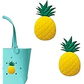 CHARIBEA Premium Pinapple Charms for Bogg Bag, Set of 2 PVC Rubber Inserts, Compatible with Bogg Bag Accessories, Beach Bag Charms Inserts Accessories for Women Girls (B1)