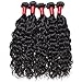 VIPbeauty Brazilian Water Wave Human Hair Weave with a Closure Free Part Lace Closure with Baby Hair (14 16 18 with 12)