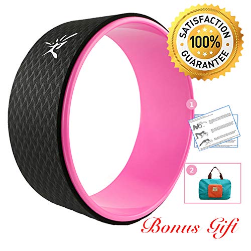 Risefit Dharma Yoga Prop Wheel for Yoga Poses, Pink