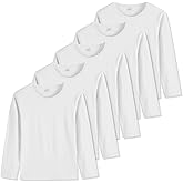 5-Pack Girls' Long Sleeve Shirts Kids Basic Long Sleeve Tees Toddlers' Crew Neck Soft Fall Tops