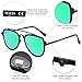 SOJOS Fashion Aviator Unisex Sunglasses Flat Mirrored Lens Double Bridge SJ1051 with Matte Black Frame/Green Mirrored Lens