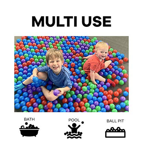 Ball Pit Balls - Phthalate and BPA Free - Crush Proof Plastic Pit Balls - Kiddy Trampoline Balls For Ball Pit and Bounce House Balls. For all pits for toddlers, bathtime, or, swimming pool - Red