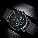 Classic Men's Chronograph Watch Casual Fashion Black Leather Strap Quartz Wrist Watch with Blue Pointer - BAOGELA
