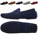 JIONS Mens Driving Penny Loafers Suede Moccasins Slip On Casual Dress Boat Shoes