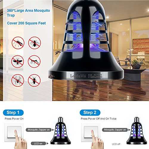 image for LaMuVii E26 8W Mosquito Killer Bug Zapper Light Bulbs 110V-2 Modes for