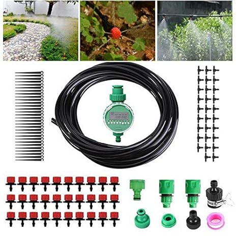 82ft Micro Drip Irrigation Kit Patio Garden Self Watering System