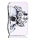 Urberry S7 Wallet Case, Skull and Flower Print Case for Samsung Galaxy S7, Shock-proof Case with a Free Phone Bracket
