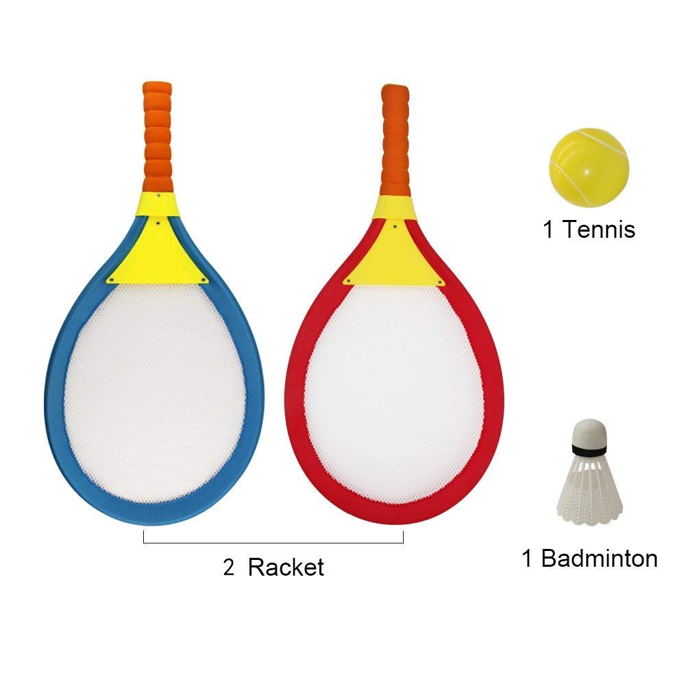 Racchetta Tennis Badminton Set 2 in 1 con Palla da Tennis di Badminton Giocattolo per Bambini 3 4 5 Anni