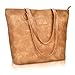 ZMSnow Women Large Tote Purse Handbags PU Leather Shoulder Shopping Bag(1014,Brown)